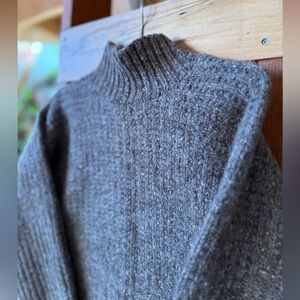 Authentic 1970’s Lenberry Knits USA made Turtleneck Sweater in Rich Grey Brown
